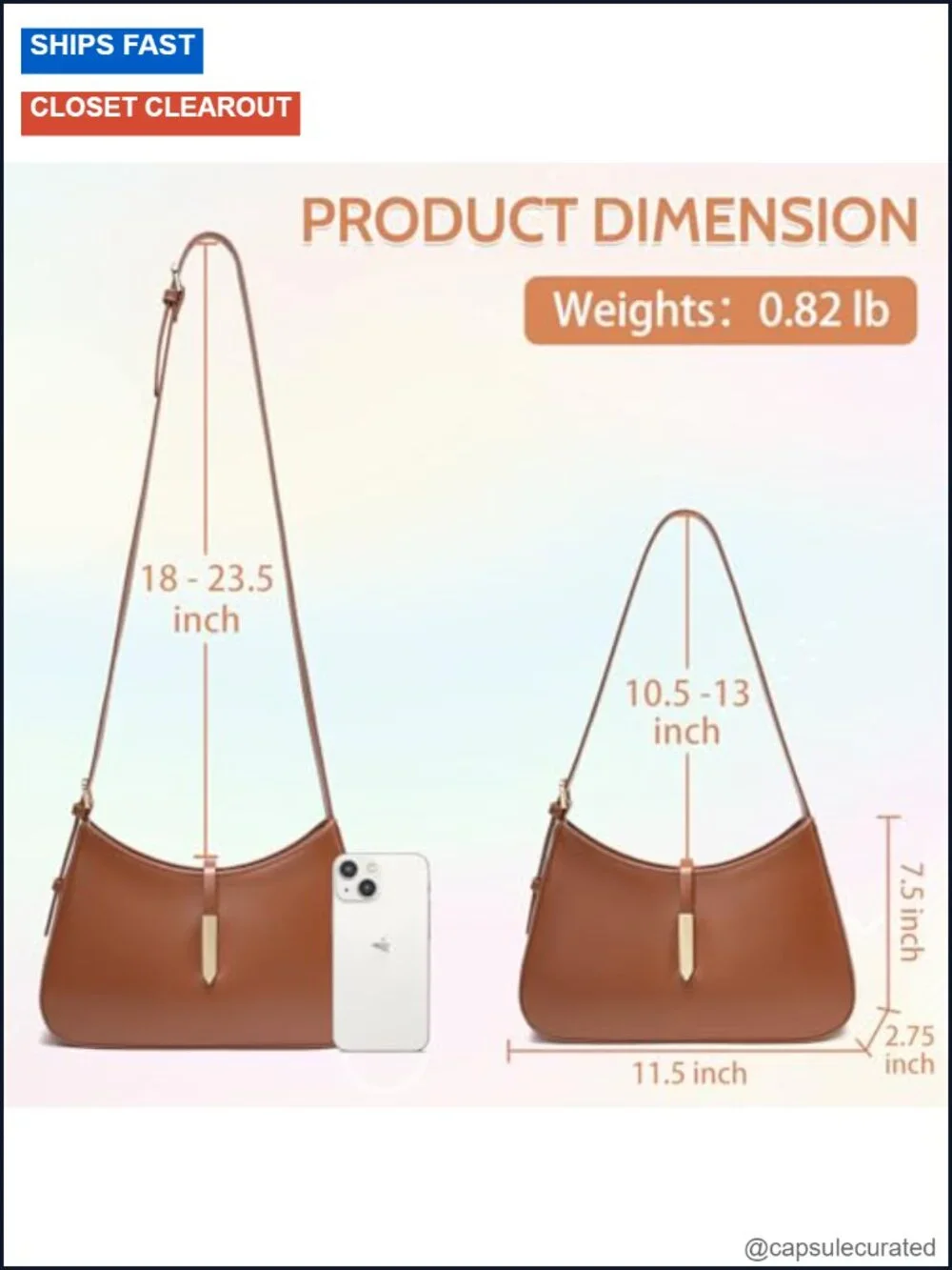 Women's Vegan Leather Hobo Shoulder Bag Adjustable Crossbody Purse
